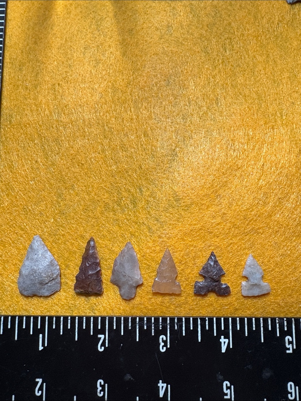 6 Mini Arrowheads from Nocona, Texas.
In our family since early 1960’s.